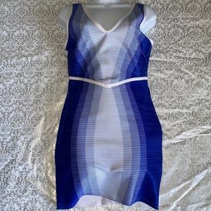 Summer blue and white dress